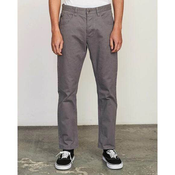 New NWT RVCA Men's Daggers Slim Fit Twill Pant's Smoke Size 38 x 32L - Picture 1 of 4
